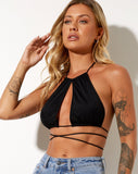 Karti Crop Top in Mesh Black