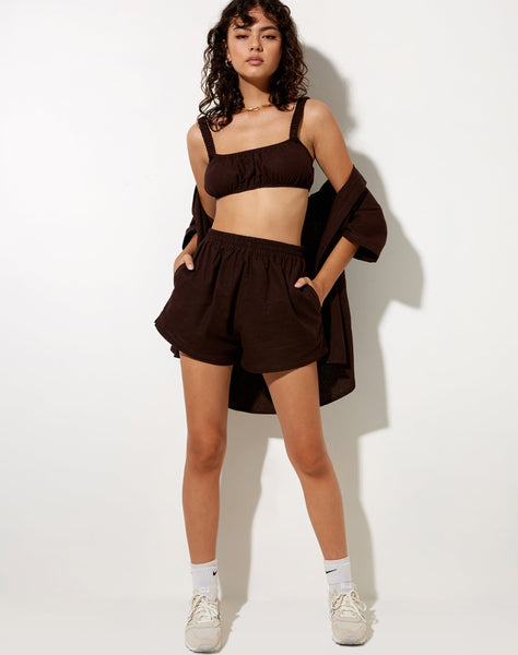 Image of Kasie Crop Top in Rami Bitter Chocolate