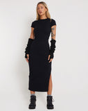 Image of Kasor Short Sleeve Maxi Dress in Black