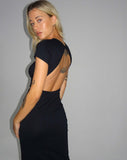 Image of Kasor Short Sleeve Maxi Dress in Black