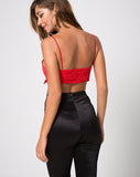 Kasen Bralet in Satin Red