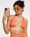 Image of Motel X Barbara Kristoffersen Katara Crop Top in 70s Ripple Tangerine