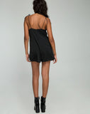 Katsma Strappy Playsuit in Satin Black