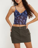 image of Kauchi Cami Top in Pretty Floral Navy