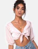 Kavida Crop Top in Satin Dusty Rose