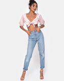 Kavida Crop Top in Satin Dusty Rose