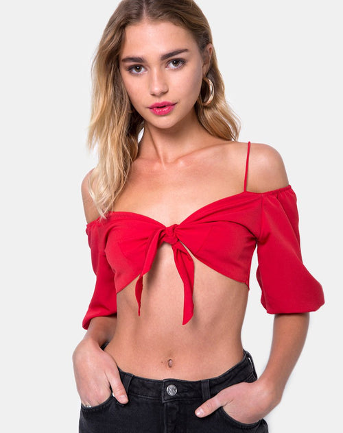 Kavon Crop Top in Red