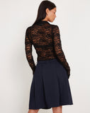 image of Kawai Button Up Top in Lace Black