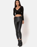 Kayak Wrap Top in Croc Flock Black