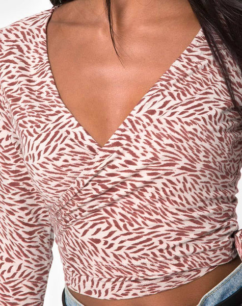 Kayak Wrap Top in Safari Taupe