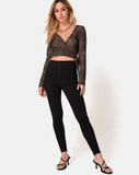 Kayak Wrap Top in Rar Leopard Flock Mesh