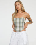 image of Kayashi Corset in Check Green and Cream