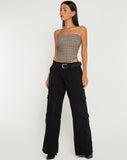 image of Kayashi Corset Top in Micro Brown Check