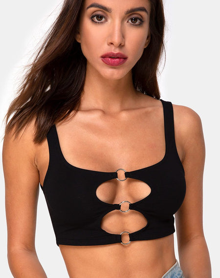 Micro Crop Top in Zip's Zebra Brown