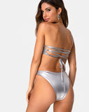 Keila Bikini Bottom in Metallic Silver