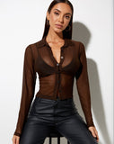 Image of Kelly Shirt in Mesh Chocolate