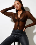 Image of Kelly Shirt in Mesh Chocolate