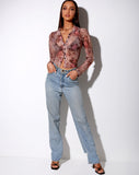 Kelly Shirt in Mesh Peach Bloom