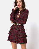 Kepsibelle Dress in Dotty Rose Black