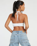 image of Ketida Crop Top in White Diamante