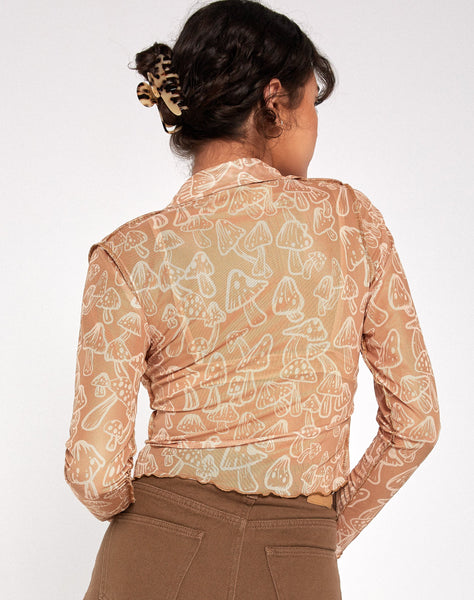 Image of Keyla Shirt in Tan Mushroom