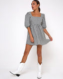 Kezie Skater Dress in Gingham Cream