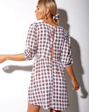 Kezie Dress in Checkmate Brown