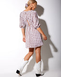 Kezie Dress in Checkmate Brown