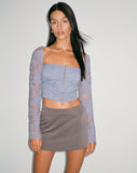 image of Khalifa Long Sleeve Top in Lace Blue