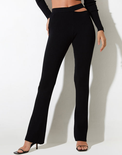 Image of Kharisma Trouser in Rib Black