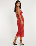 image of Kilia Midi Dress in Watercolour Floral Red