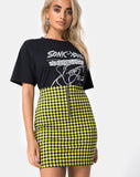 Kimber Bodycon Skirt in Medium Gingham Yellow