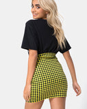 Kimber Bodycon Skirt in Medium Gingham Yellow