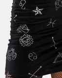 Kimmy Mini Skirt in Black Medium Astro Glitter