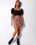 Kinnie Mini Skirt in Mesh Peach Bloom