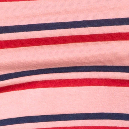 Fonda Crop Top in 70's Stripe Pink Horizontal