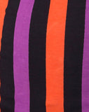 Kimmy Bodycon Skirt in Purple and Orange Stripe