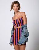 Kimmy Bodycon Skirt in Purple and Orange Stripe