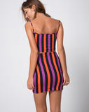 Kini Crop Top in Purple and Orange Stripe