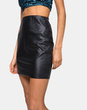 Kimmy Bodycon Skirt in Pu Matte Black