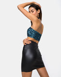 Kimmy Bodycon Skirt in Pu Matte Black