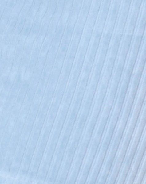 Kimmy Mini Skirt in Fluffy Knit Baby Blue