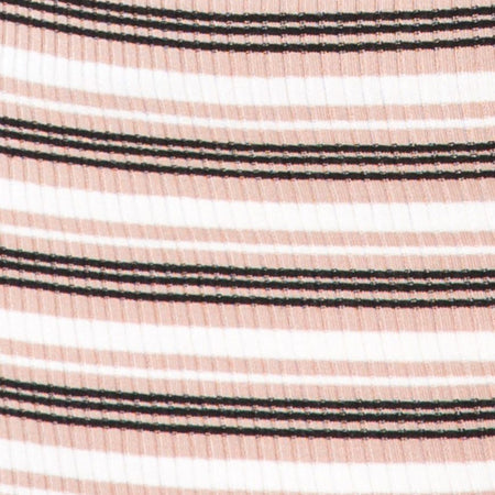 Kimmy Bodycon Skirt in Rib Stripe Cream Black and Tan