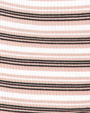 Kimmy Bodycon Skirt in Rib Stripe Cream Black and Tan