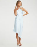 image of Kimora Midi Dress in Satin Ice Blue