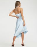 image of Kimora Midi Dress in Satin Ice Blue