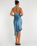 image of Kimora Midi Dress in Satin Slate