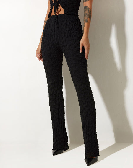 MOTEL X OLIVIA NEILL Zocha Flare Trouser in Irregular Stripe Black