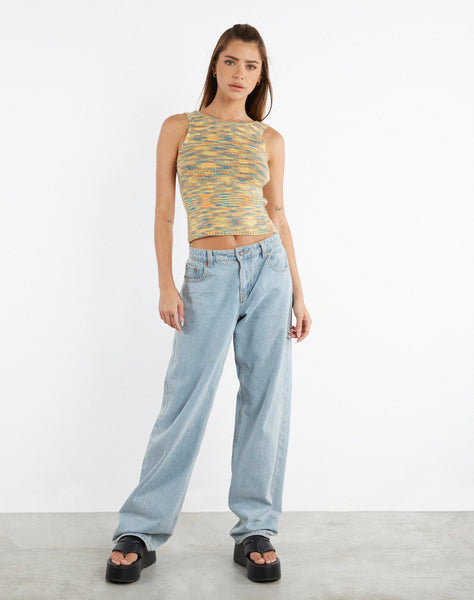 Image of MOTEL X JACQUIE Kinda Crop Top in Mix Space Dye Multi Colour