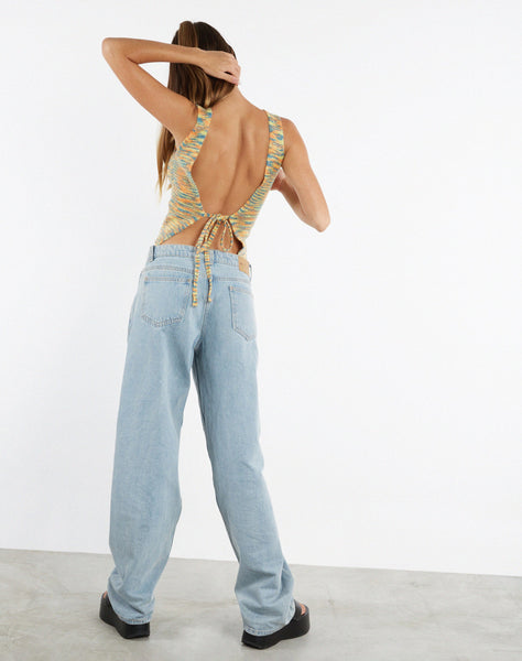 Image of MOTEL X JACQUIE Kinda Crop Top in Mix Space Dye Multi Colour